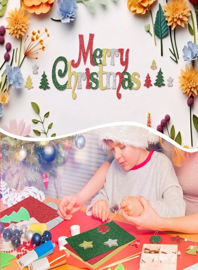 Festiko® Red/Gold/Green/Silver Glitter Cardstock Sheets For Christmas (Pack of 20, A4, 250 Gsm), Premium Glitter Paper for Crafts, A4 Glitter Card Stock for DIY Projects - Image 4